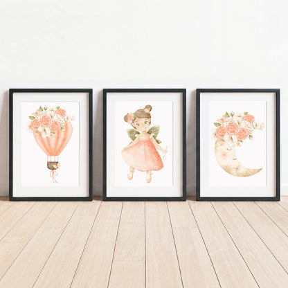 Fairy Wishes - Set of 3 - Printed Wall Art