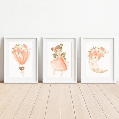 Fairy Wishes - Set of 3 - Printed Wall Art