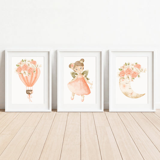 Fairy Wishes - Set of 3 - Printed Wall Art