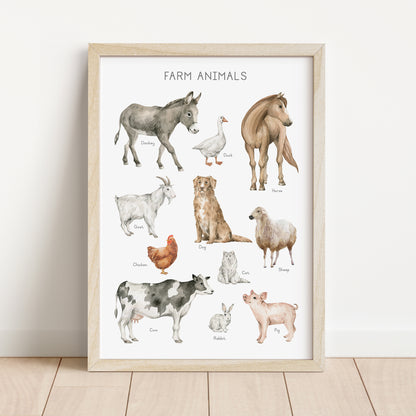 Farm Animals - Printable Wall Art - Instant Download