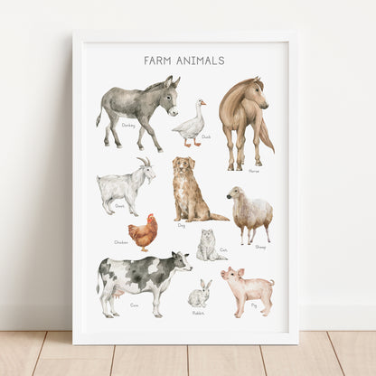 Farm Animals - Printable Wall Art - Instant Download
