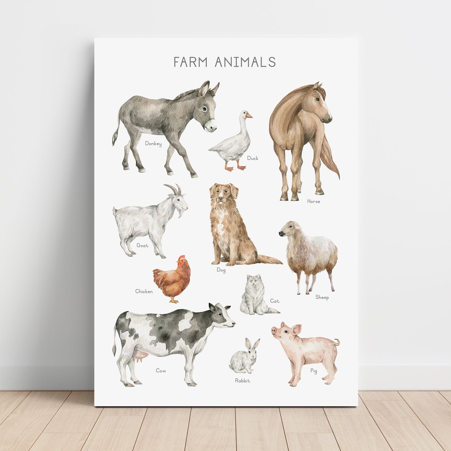 Farm Animals - Printable Wall Art - Instant Download