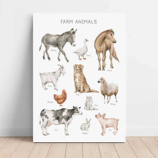 Farm Animals - Printable Wall Art - Instant Download