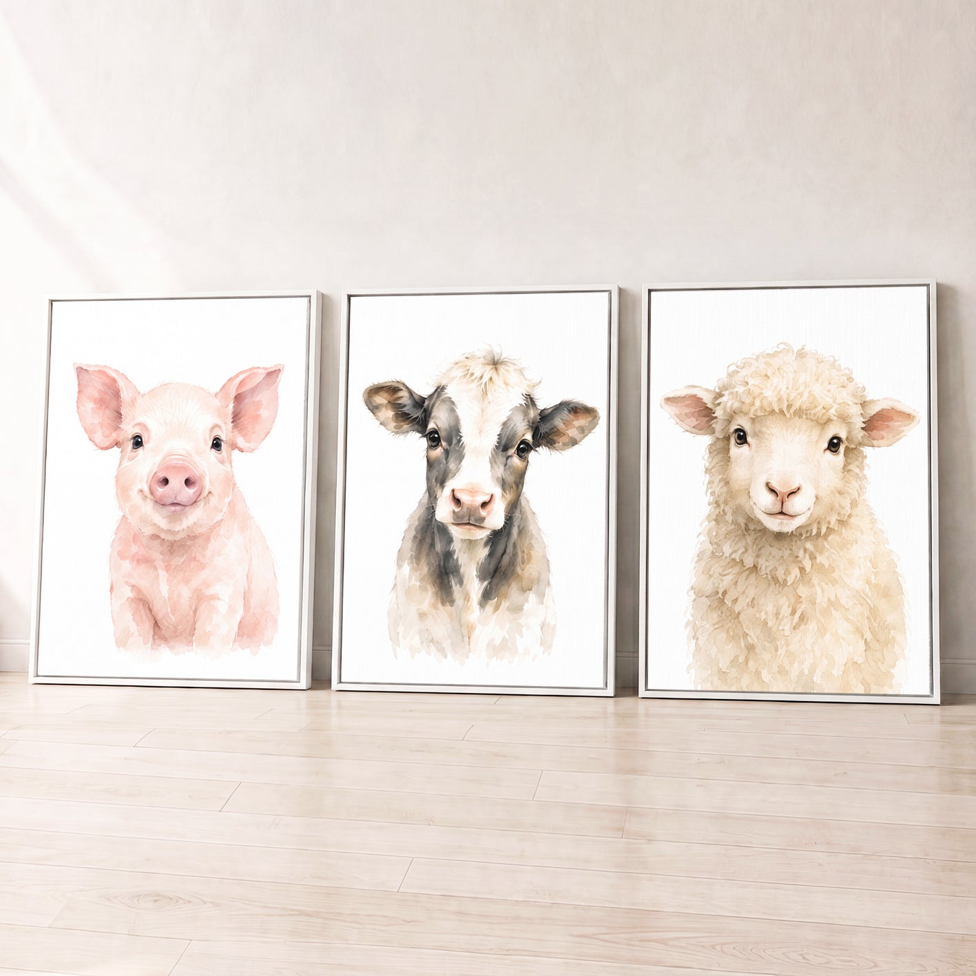 Farm Animal Friends - Set of 3 - Printed Wall Art