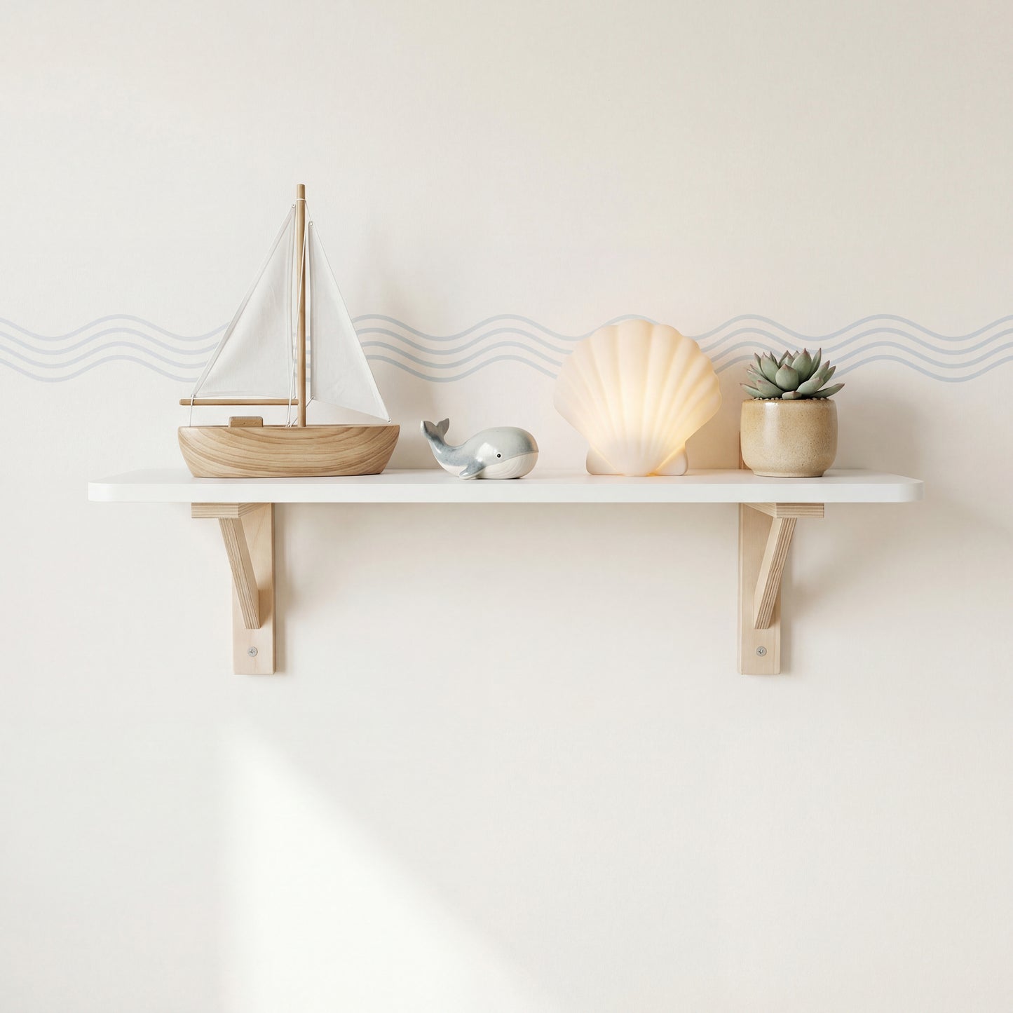 Nova Kids Wall Bookshelf – White Front-Facing Book Display