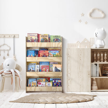 Montessori Standing Wall Bookshelf | Extra Large | Kids Bookshelf