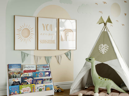 White Montessori Floor Bookshelf | Kids Bookshelf