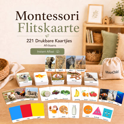 Montessori 3-Deel Kaarte Groot Bundel – Afrikaans - Onmiddellike Aflaai