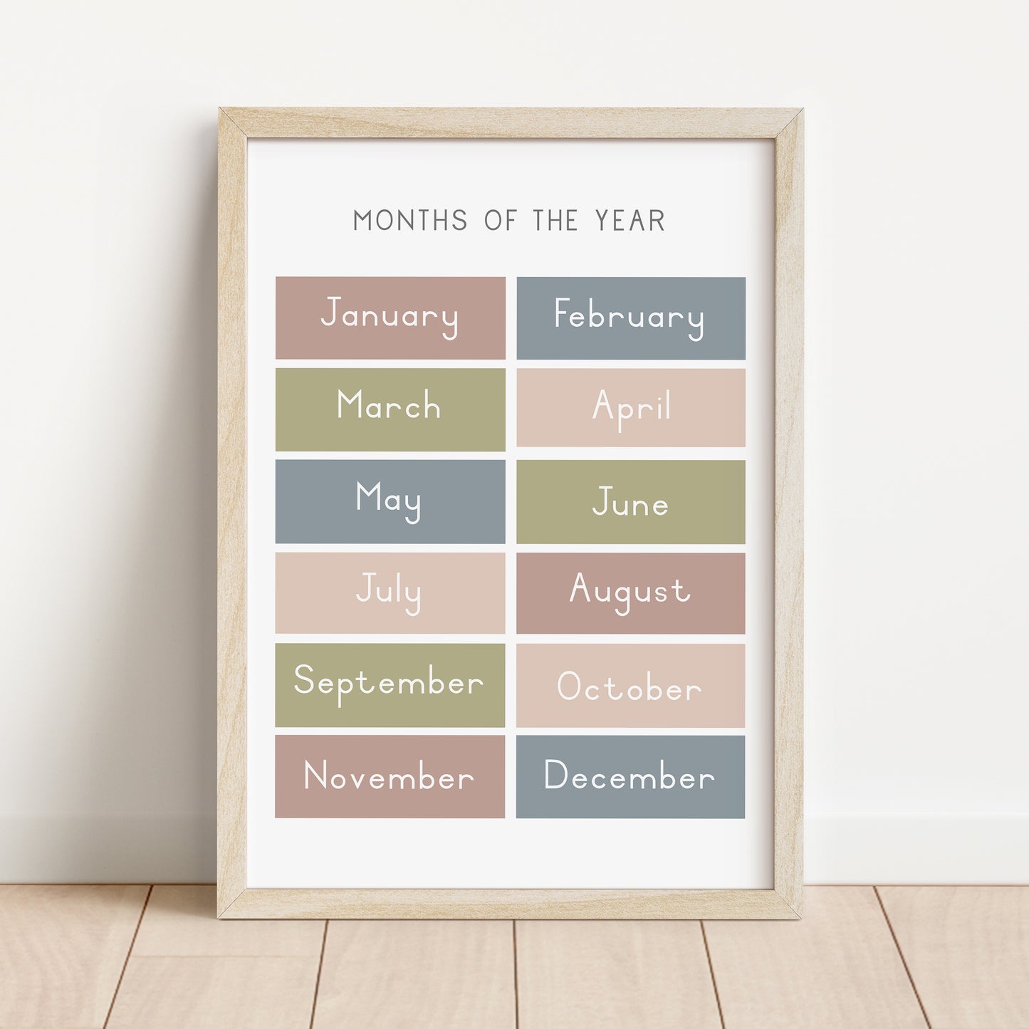 Months - Printable Wall Art - Instant Download