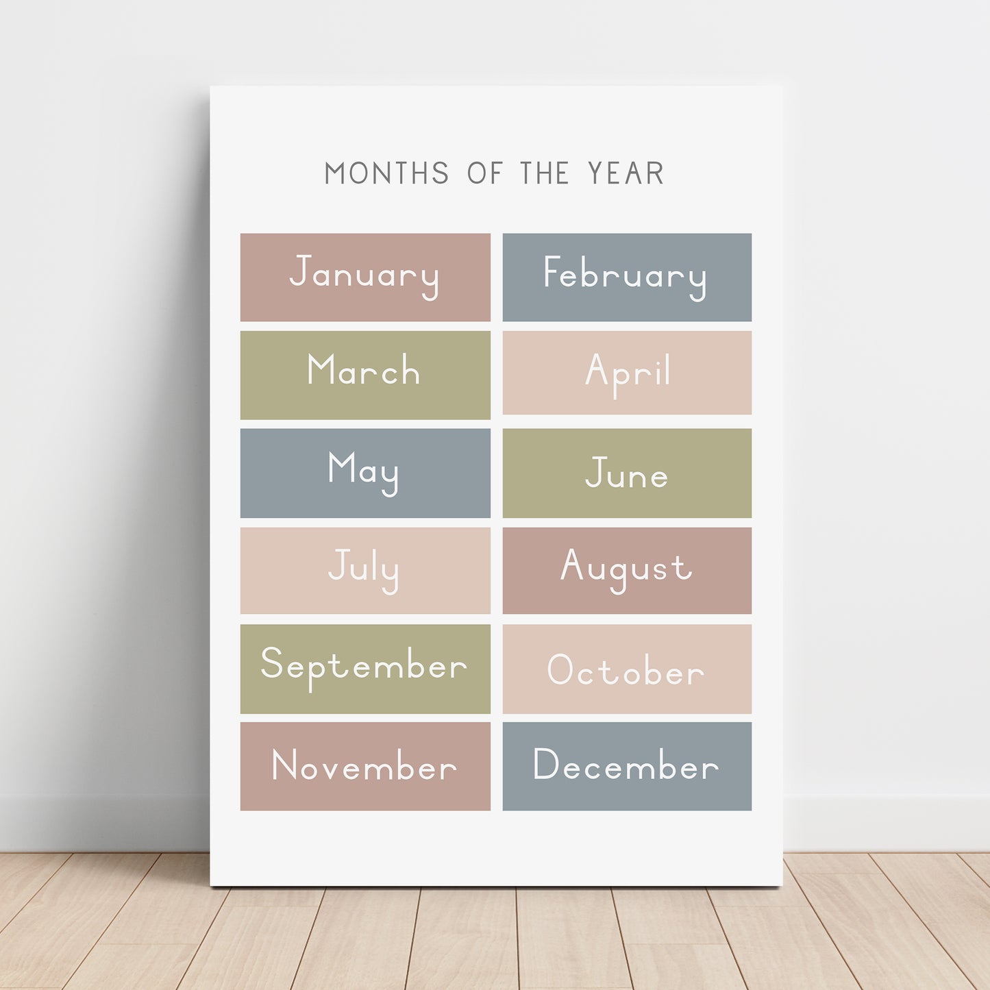 Months - Printable Wall Art - Instant Download