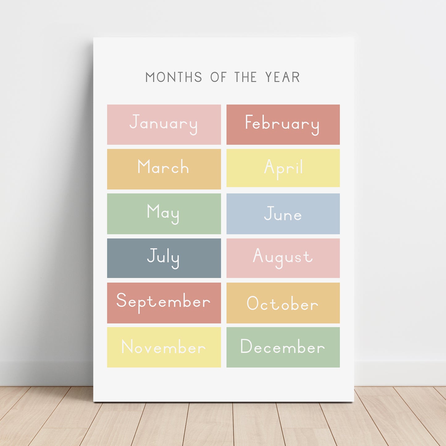 Months - Printable Wall Art - Instant Download
