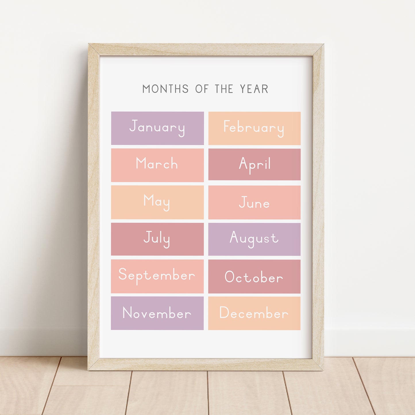 Months - Printable Wall Art - Instant Download