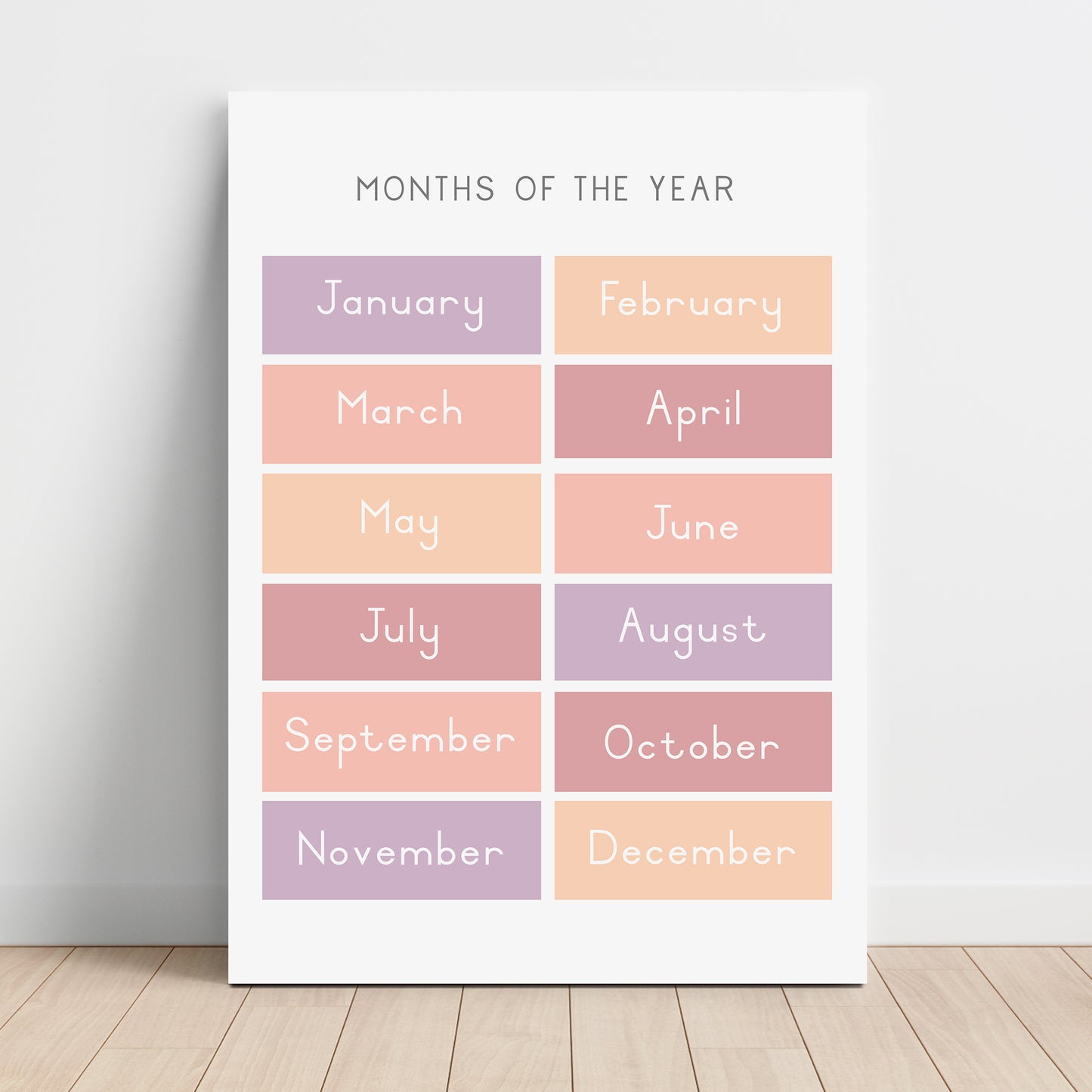 Months - Printable Wall Art - Instant Download