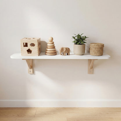 Nova Kids Wall Bookshelf – White Front-Facing Book Display