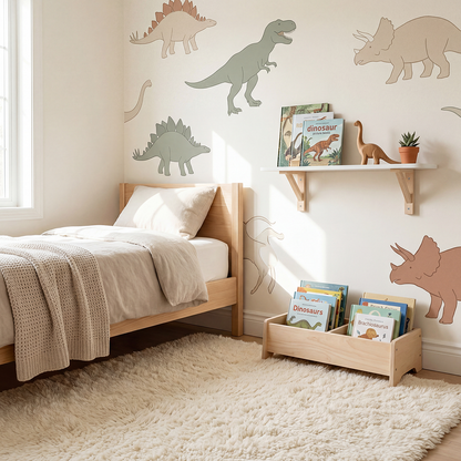 Nova Kids Wall Bookshelf – White Front-Facing Book Display