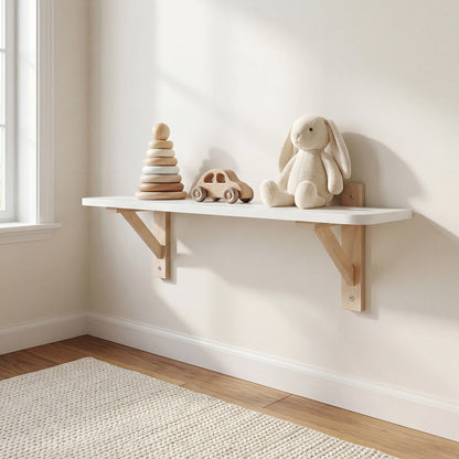Nova Kids Wall Bookshelf – White Front-Facing Book Display