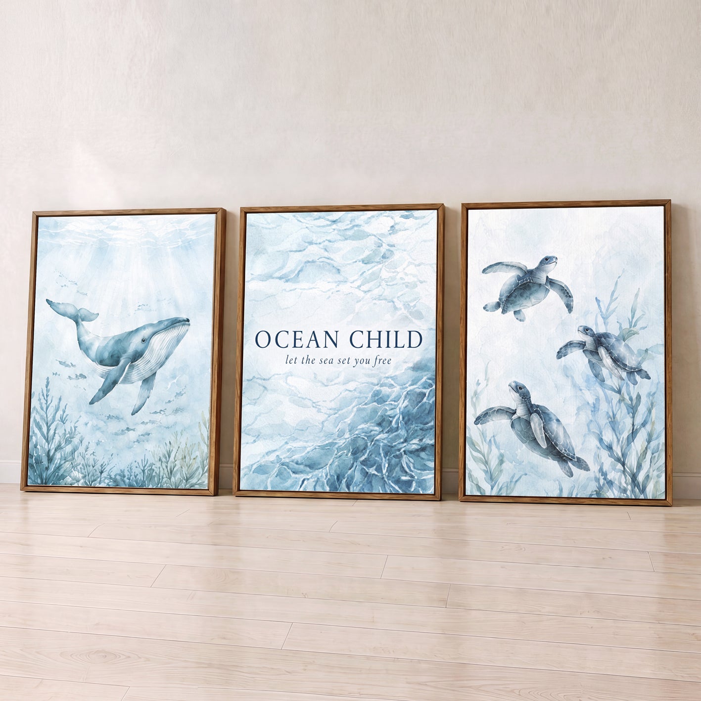 Ocean Child - Set of 3 - Printed Wall Art