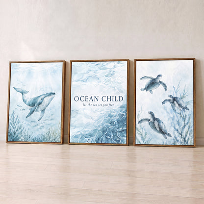 Ocean Child - Set of 3 - Printed Wall Art