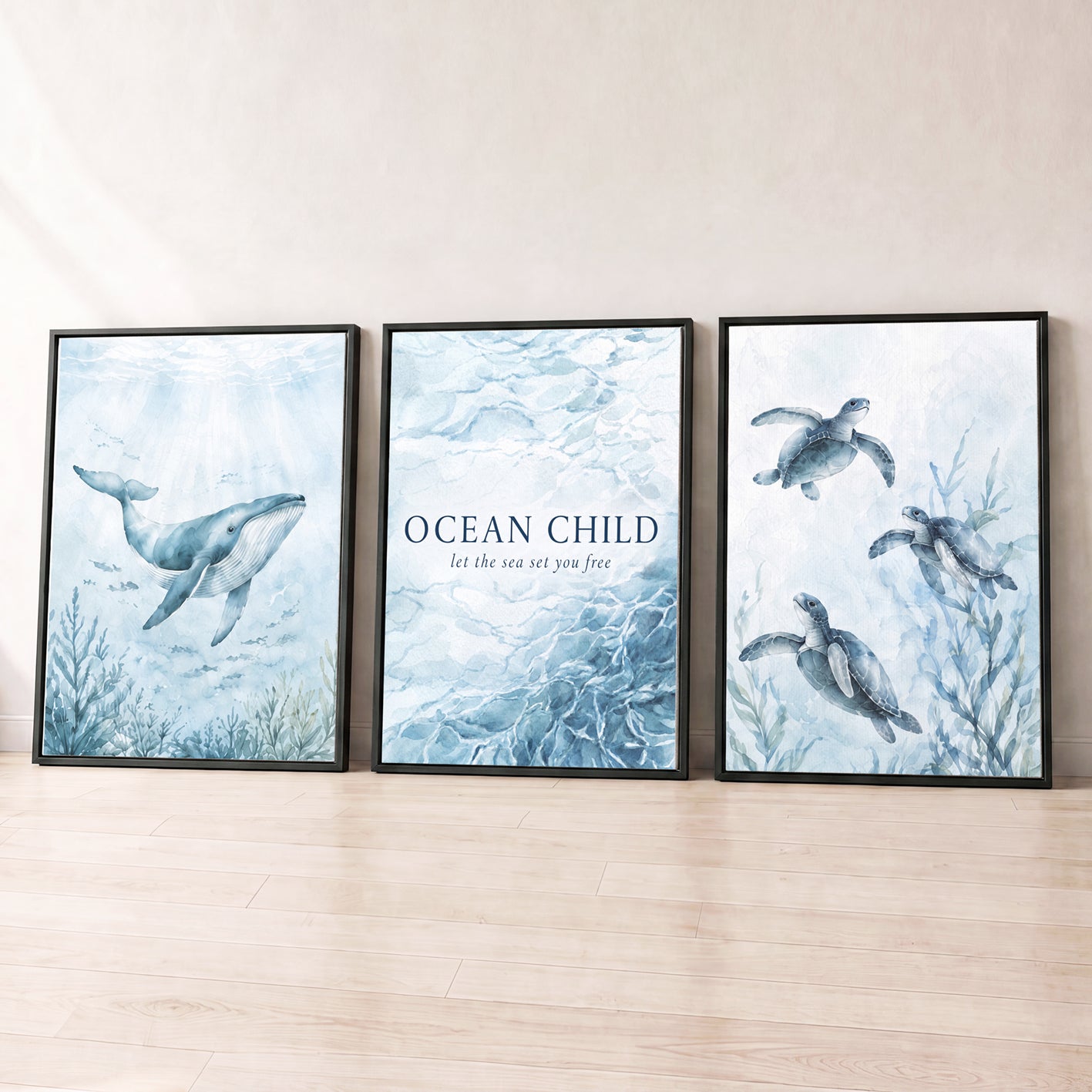 Ocean Child - Set of 3 - Printed Wall Art