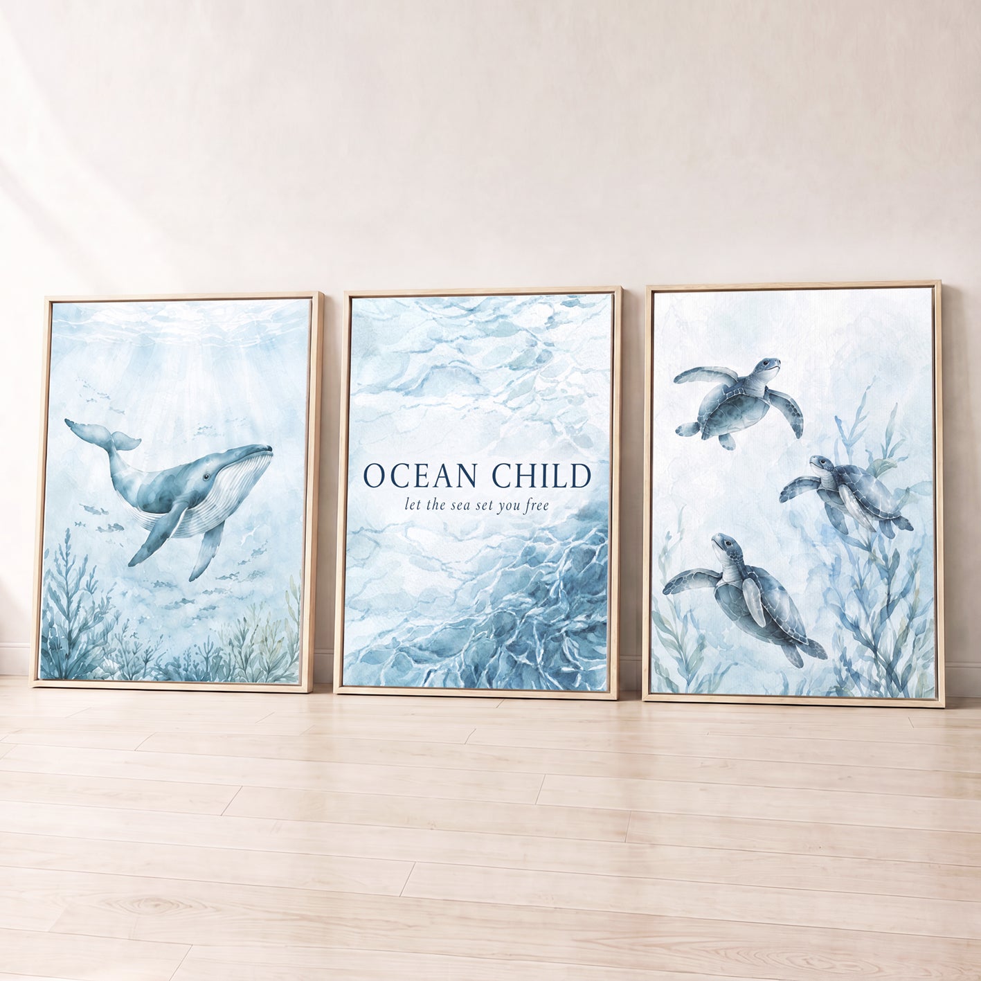 Ocean Child - Set of 3 - Printed Wall Art