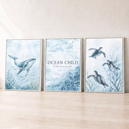 Ocean Child - Set of 3 - Printed Wall Art