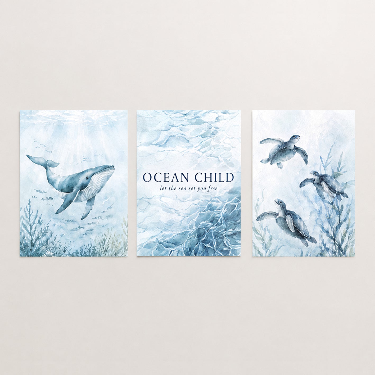 Ocean Child - Set of 3 - Printed Wall Art