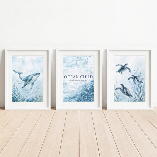 Ocean Child - Set of 3 - Printed Wall Art