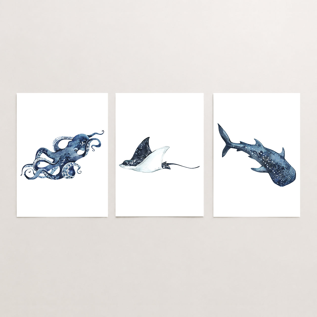 Oceania Sea Animals - Set of 3 - Printed Wall Art