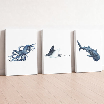 Oceania Sea Animals - Set of 3 - Printed Wall Art
