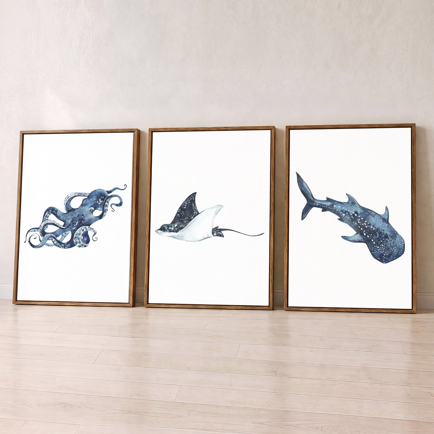 Oceania Sea Animals - Set of 3 - Printed Wall Art