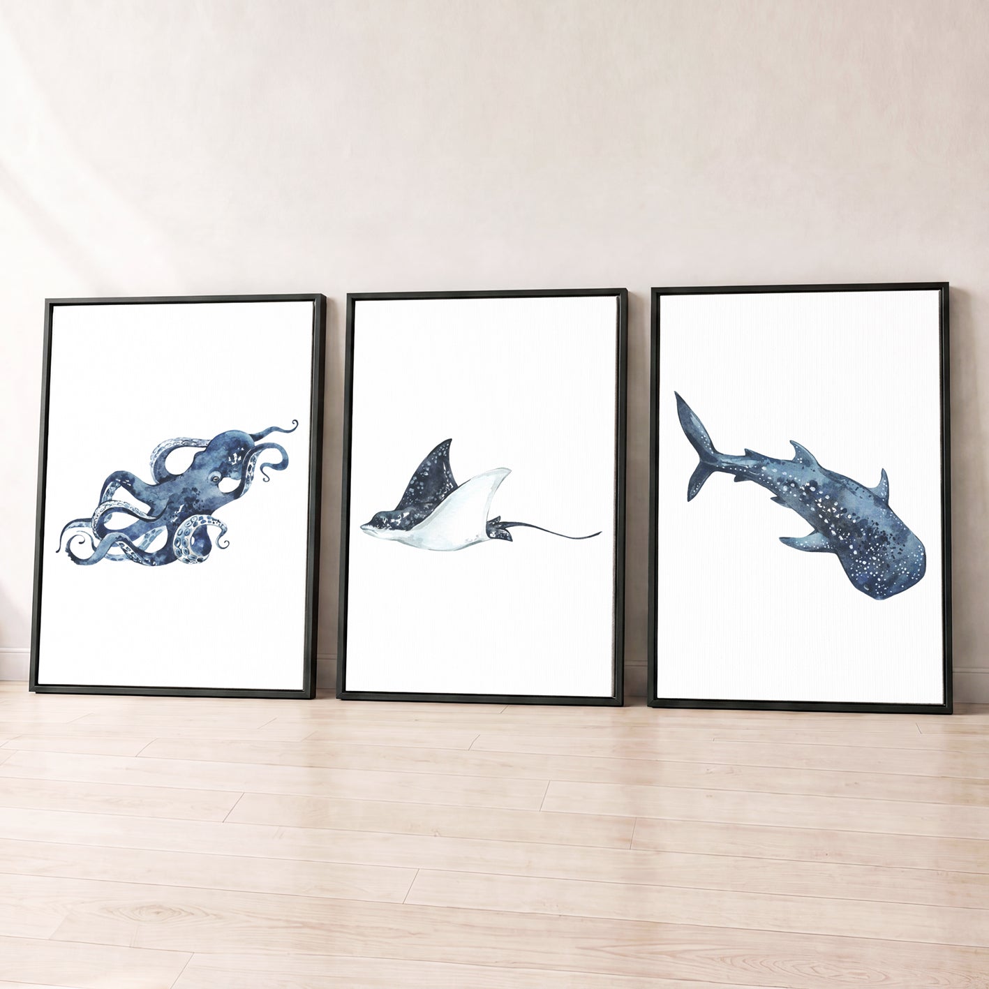 Oceania Sea Animals - Set of 3 - Printed Wall Art