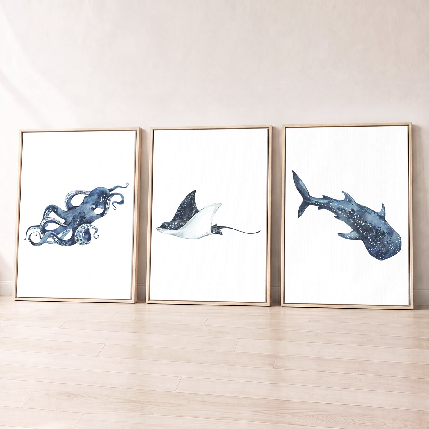 Oceania Sea Animals - Set of 3 - Printed Wall Art