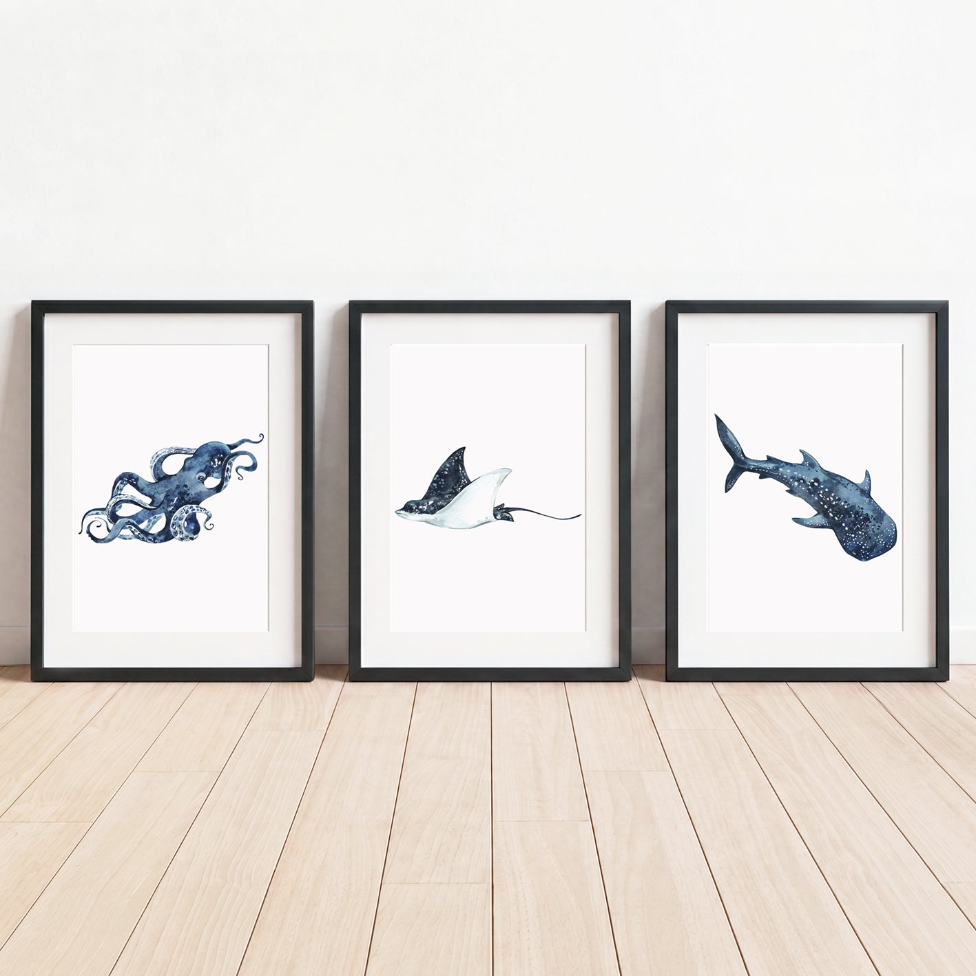 Oceania Sea Animals - Set of 3 - Printed Wall Art