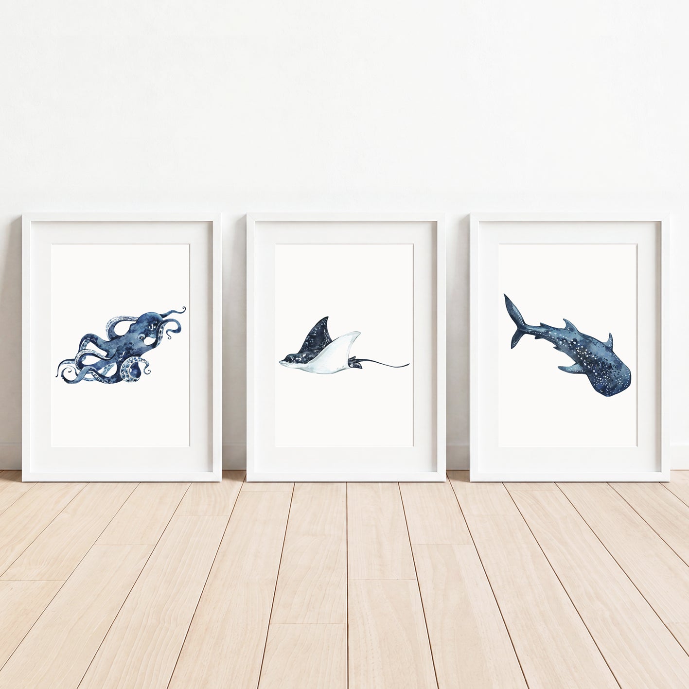 Oceania Sea Animals - Set of 3 - Printed Wall Art