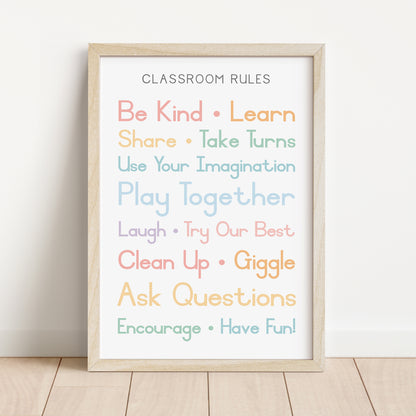 Classroom Rules - Printable Wall Art - Instant Download