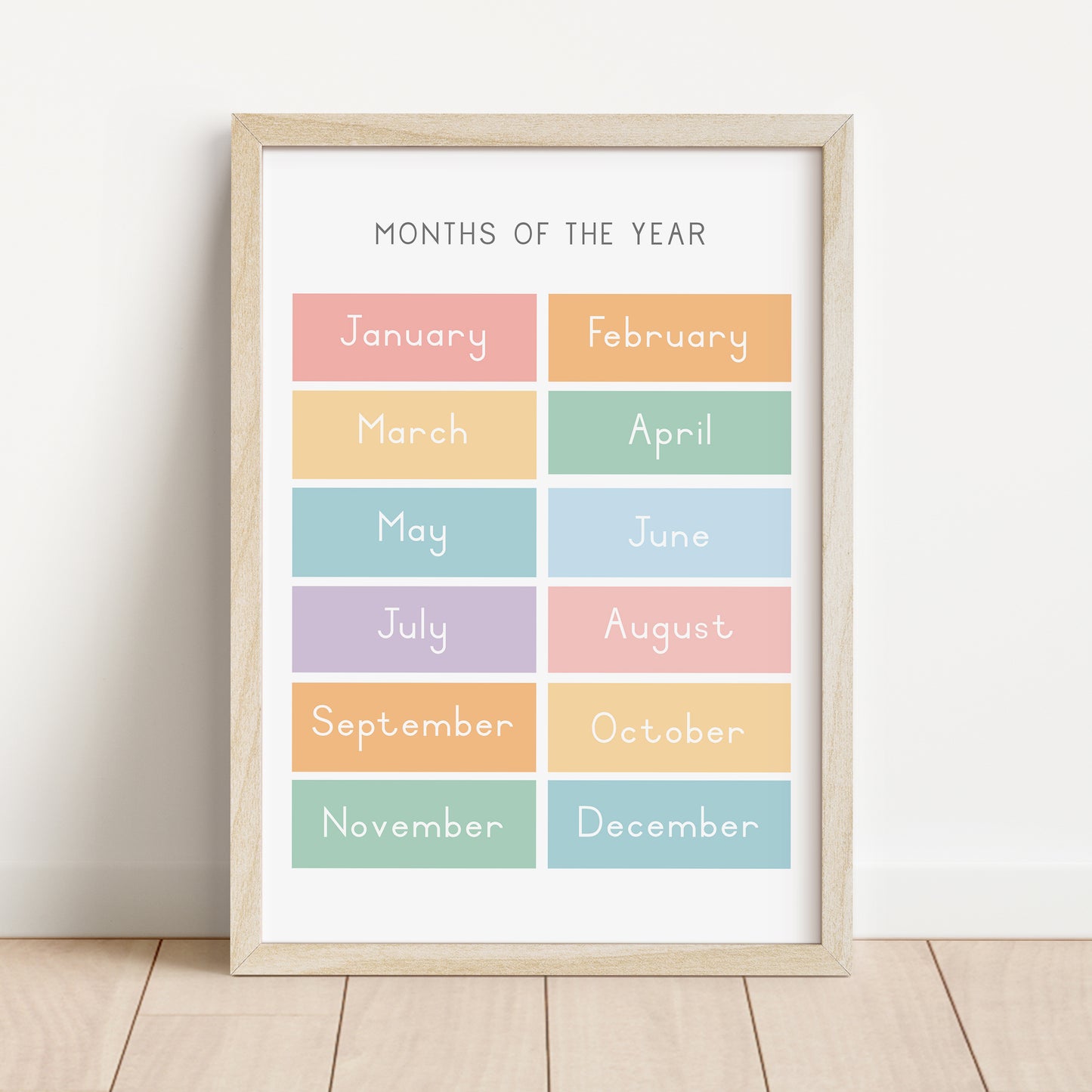 Months - Printable Wall Art - Instant Download