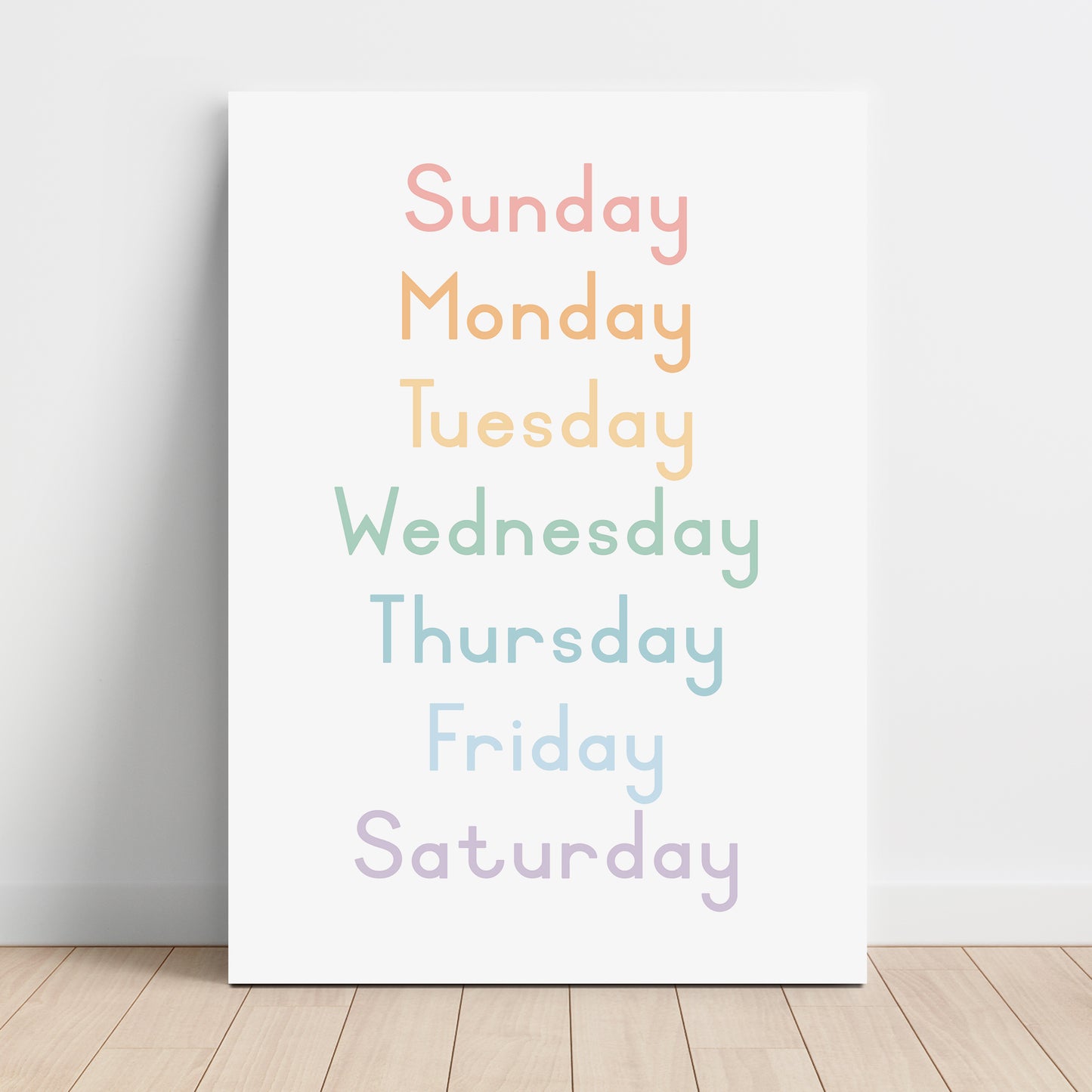 Weekdays - Printable Wall Art - Instant Download