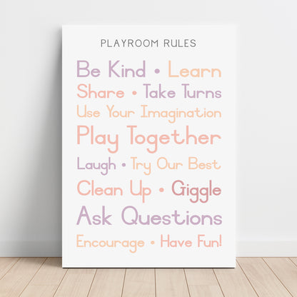 Playroom Rules - Printable Wall Art - Instant Download