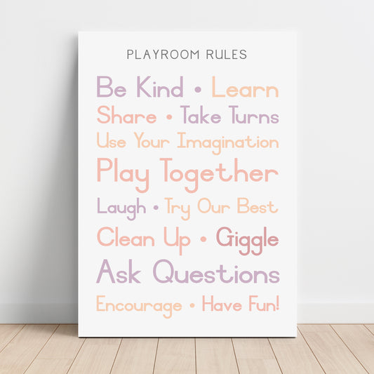 Playroom Rules - Printable Wall Art - Instant Download