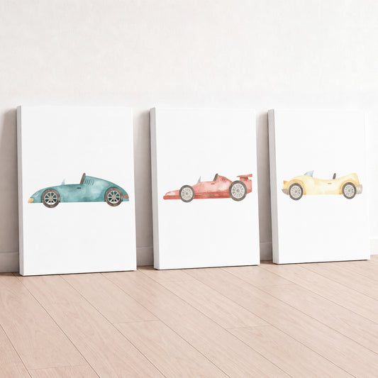 Little Racer - Set of 3 - Printed Wall Art