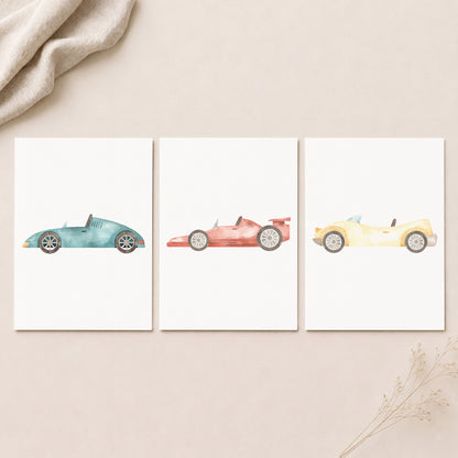 Little Racer - Set of 3 - Printed Wall Art