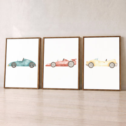 Little Racer - Set of 3 - Printed Wall Art
