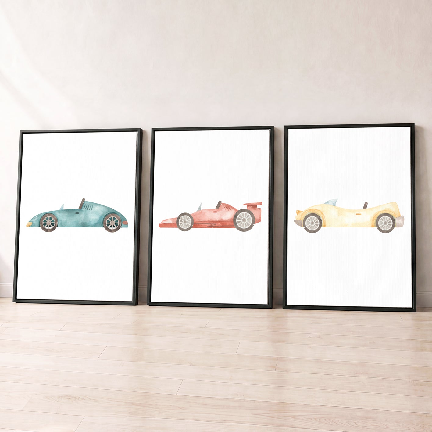 Little Racer - Set of 3 - Printed Wall Art