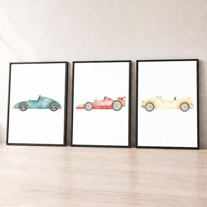 Little Racer - Set of 3 - Printed Wall Art