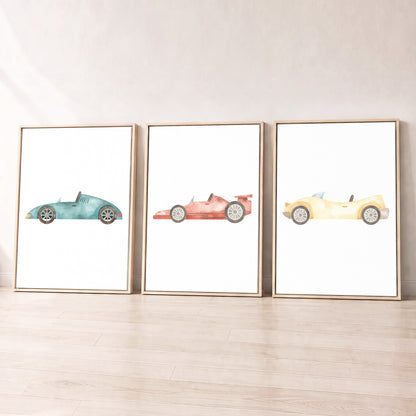 Little Racer - Set of 3 - Printed Wall Art