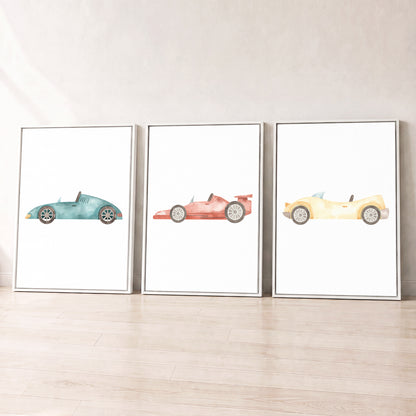 Little Racer - Set of 3 - Printed Wall Art