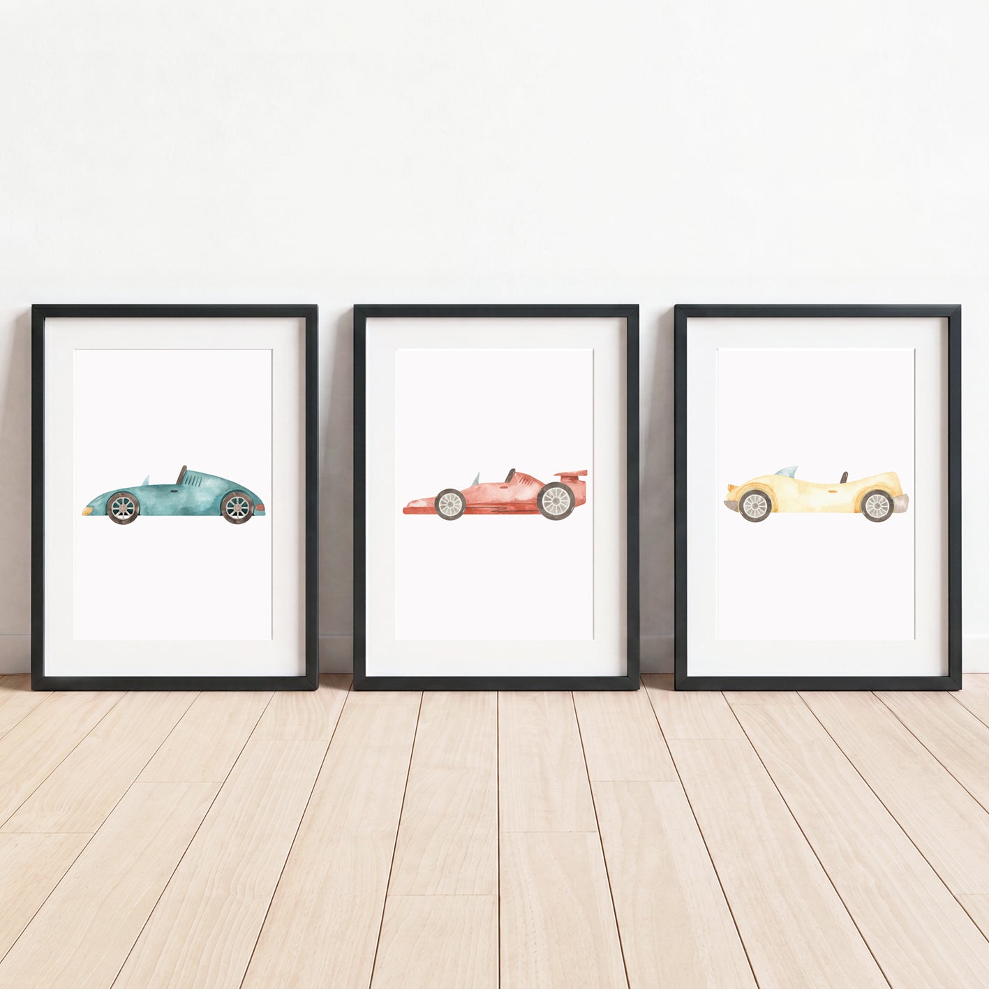 Little Racer - Set of 3 - Printed Wall Art