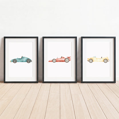 Little Racer - Set of 3 - Printed Wall Art
