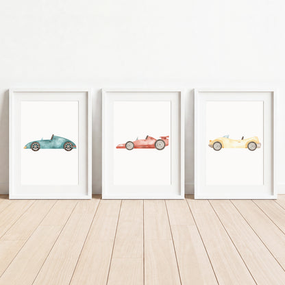 Little Racer - Set of 3 - Printed Wall Art
