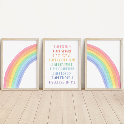 Rainbow Affirmations - Printable Wall Art - Instant Download